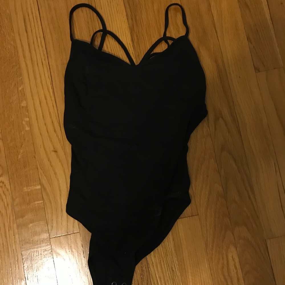 Black Strapped Onesie Tank